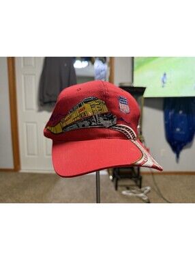 Vintage Union Pacific Hat Snapback With Train Embroidered